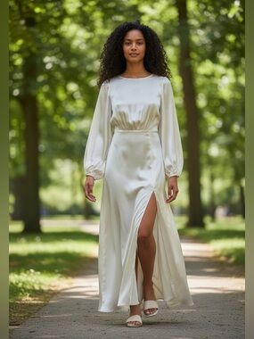 Astr Light Gray Long Sleeve Midi Dress